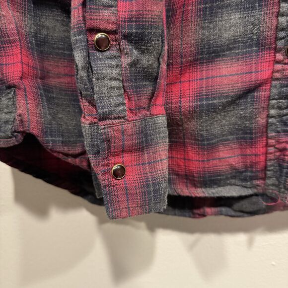 Jachs Girlfriend Snap Up Flannel Black & Red Buffalo Plaid Womens sz Small - Picture 3 of 8